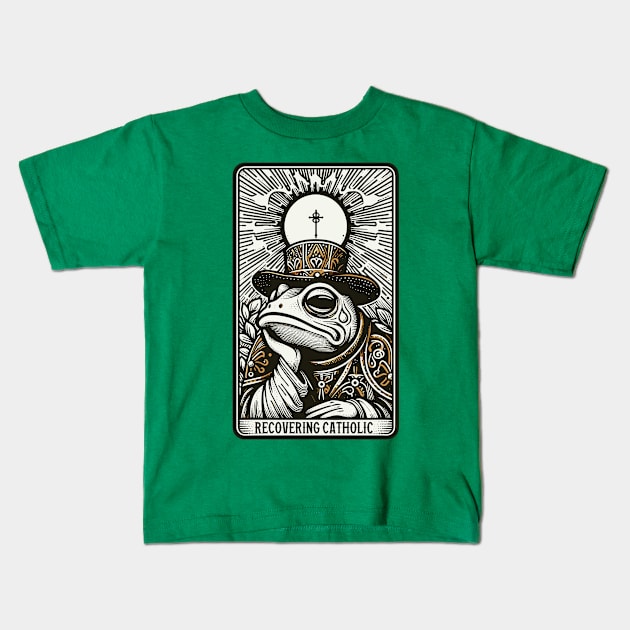 Recovering Catholic // Frog Pope Kids T-Shirt by Trendsdk